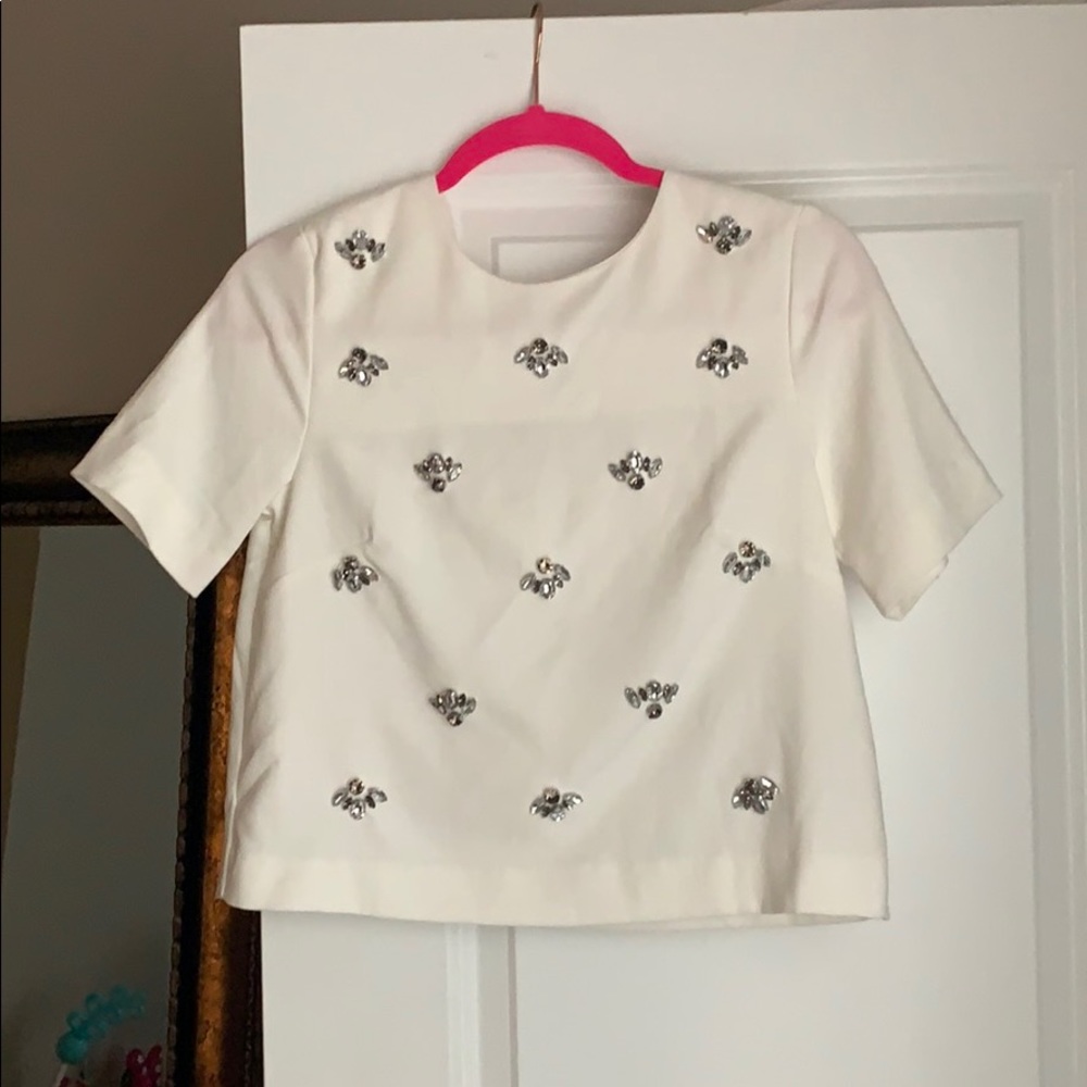 HM embellished white top 🤍